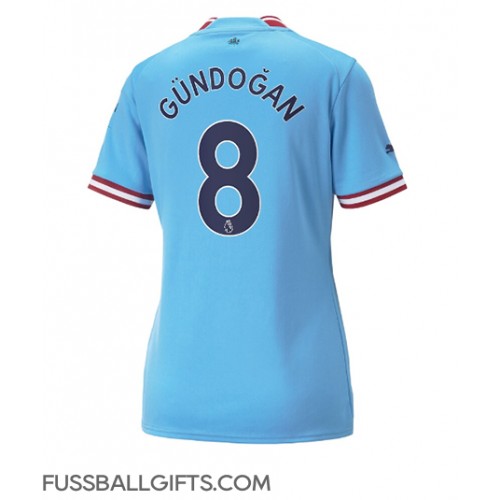 Manchester City Ilkay Gundogan #8 Fußballbekleidung Heimtrikot Damen 2022-23 Kurzarm